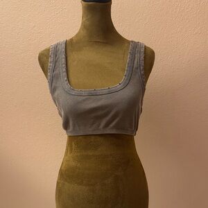 Zara Charcoal Ribbed Tank Top